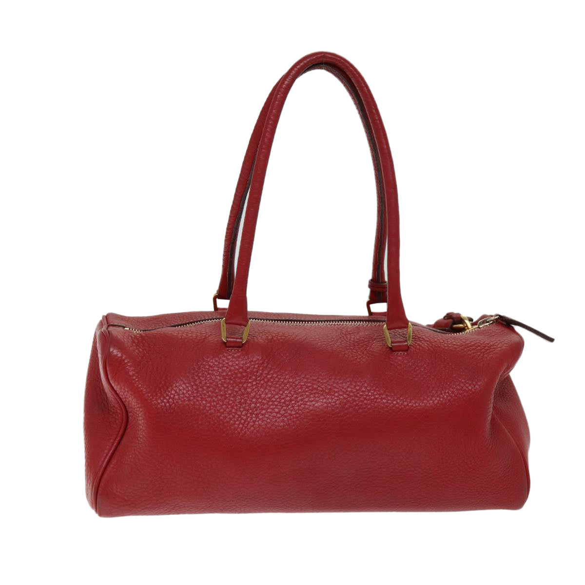 PRADA Hand Bag Leather Red Auth 74630 - 0