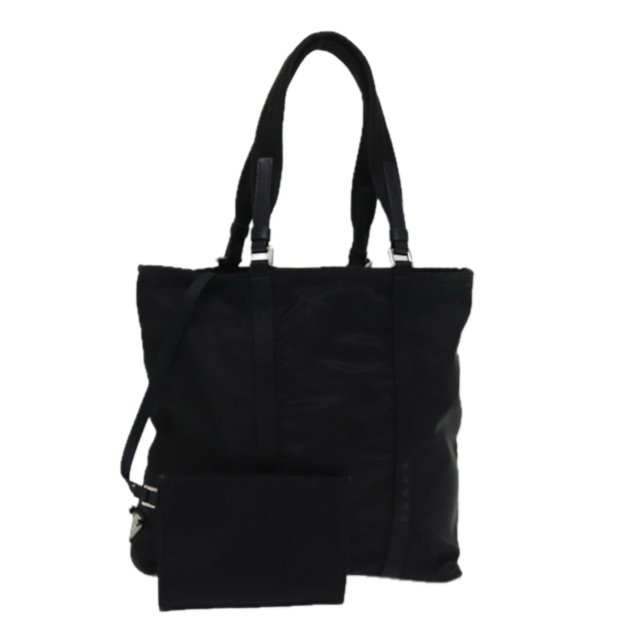 PRADA Tote Bag Nylon Black Auth 74634