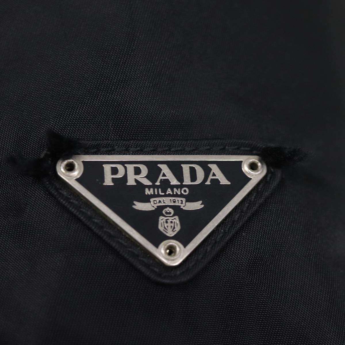 PRADA Tote Bag Nylon Black Auth 74634