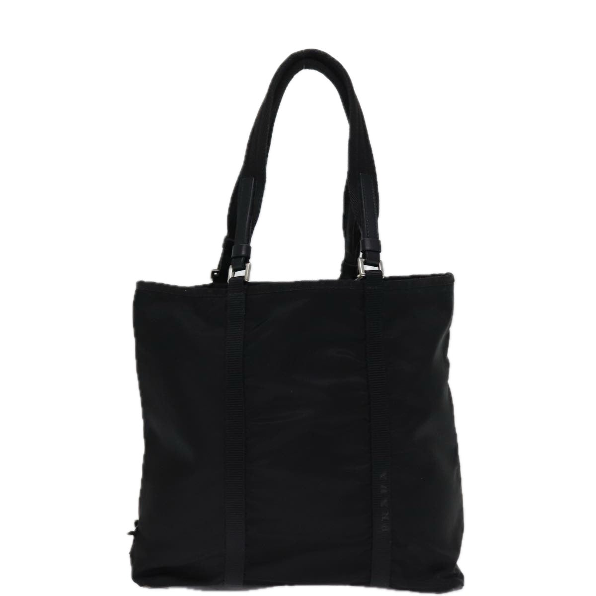 PRADA Tote Bag Nylon Black Auth 74634