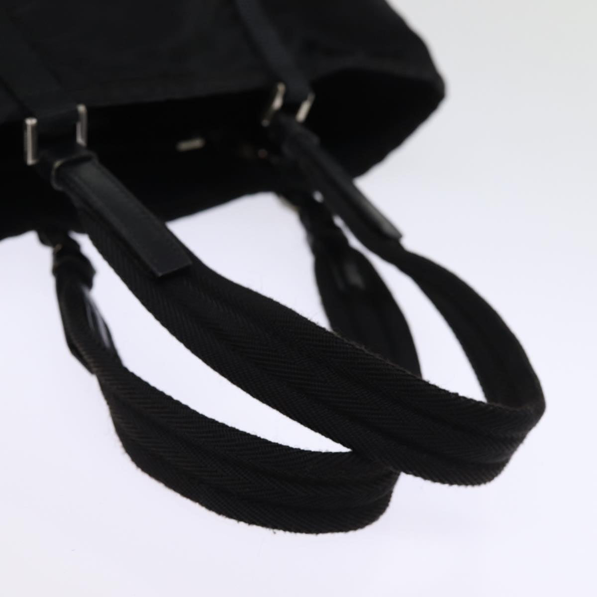 PRADA Tote Bag Nylon Black Auth 74634