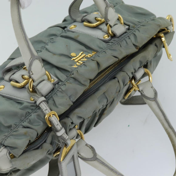 PRADA Hand Bag Nylon 2way Green Auth 74635