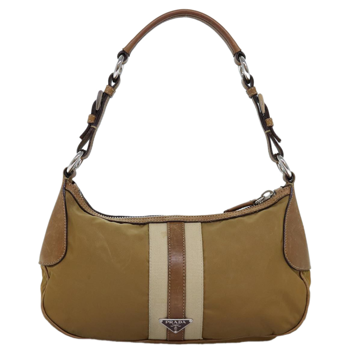 PRADA Shoulder Bag Nylon Brown Auth 74636 - 0