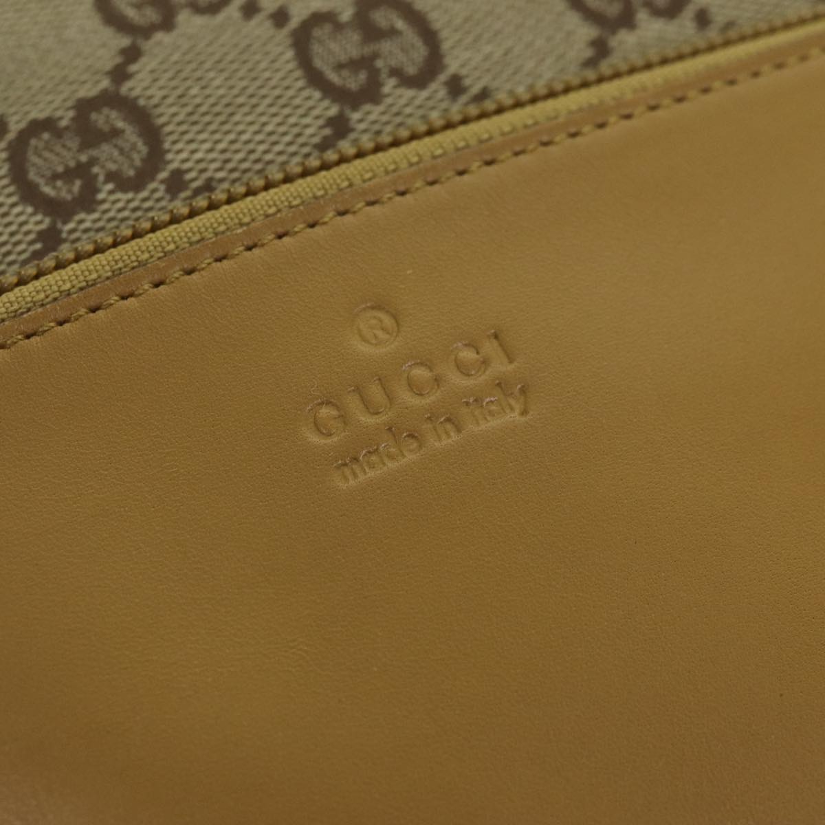 GUCCI GG Canvas Sherry Line Hand Bag Beige Red Brown 019 0402 1705 Auth 74648