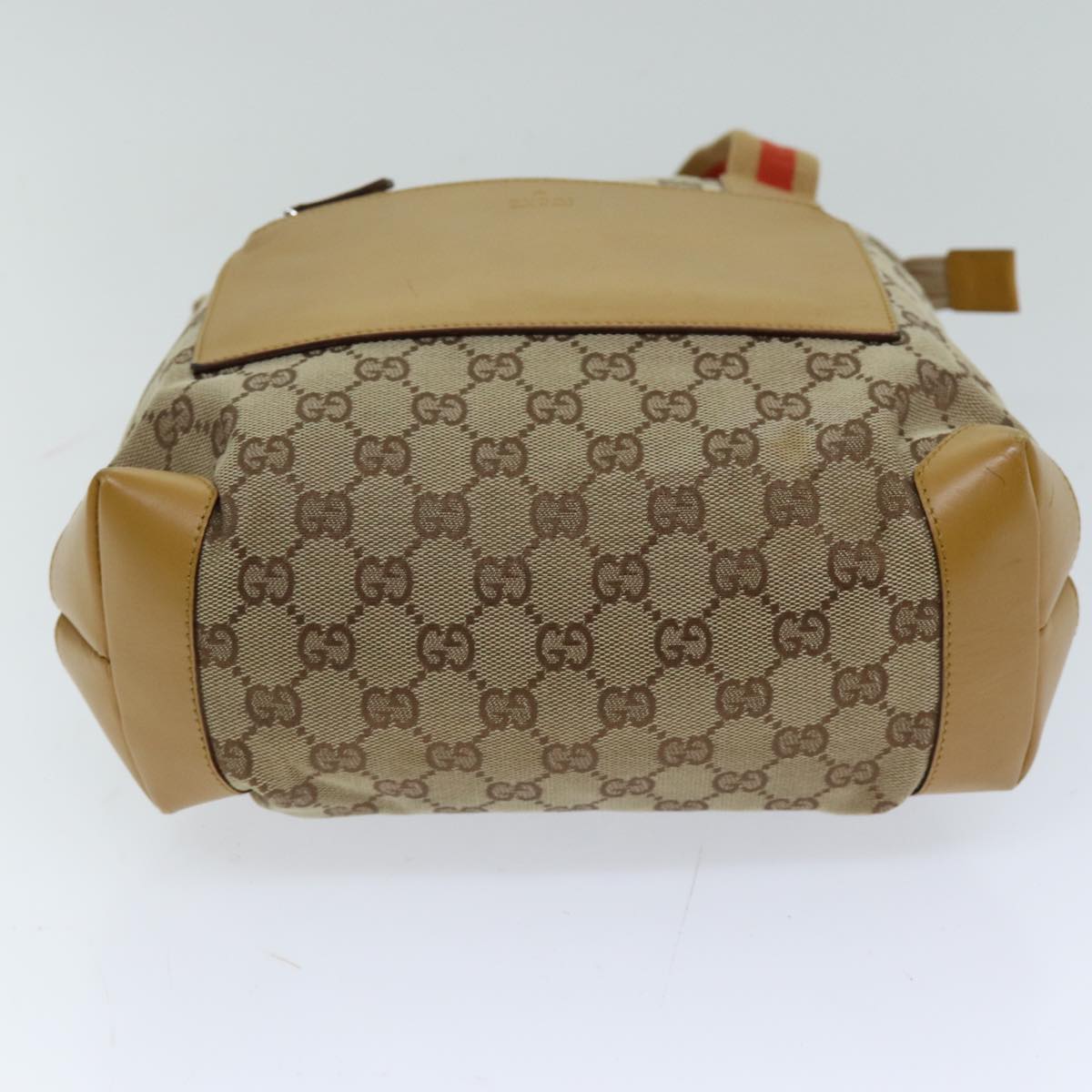 GUCCI GG Canvas Sherry Line Hand Bag Beige Red Brown 019 0402 1705 Auth 74648