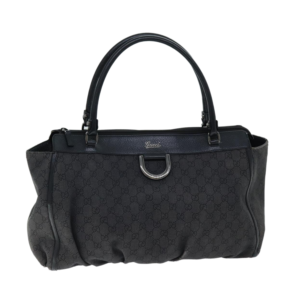 GUCCI GG Canvas Tote Bag Outlet Gray 341491 Auth 74649
