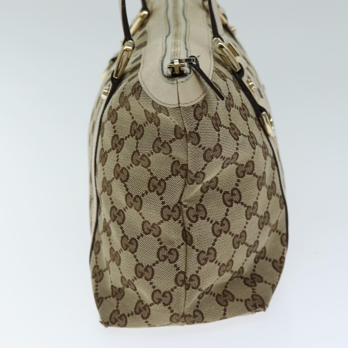 GUCCI GG Canvas Tote Bag Beige 141470 Auth 74651