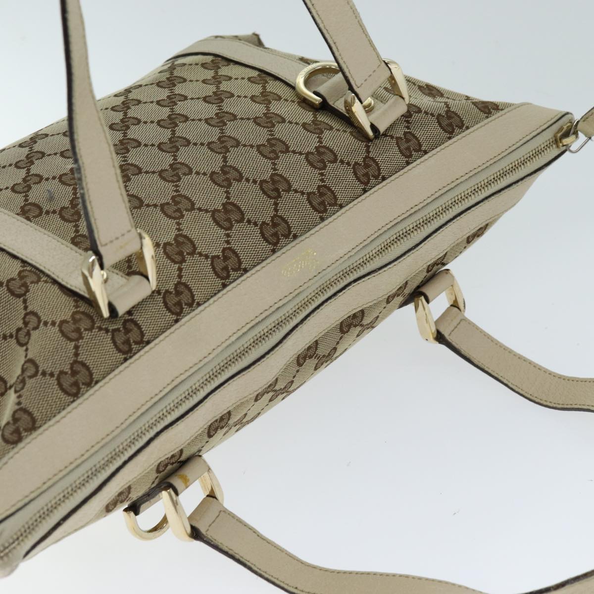 GUCCI GG Canvas Tote Bag Beige 141470 Auth 74651