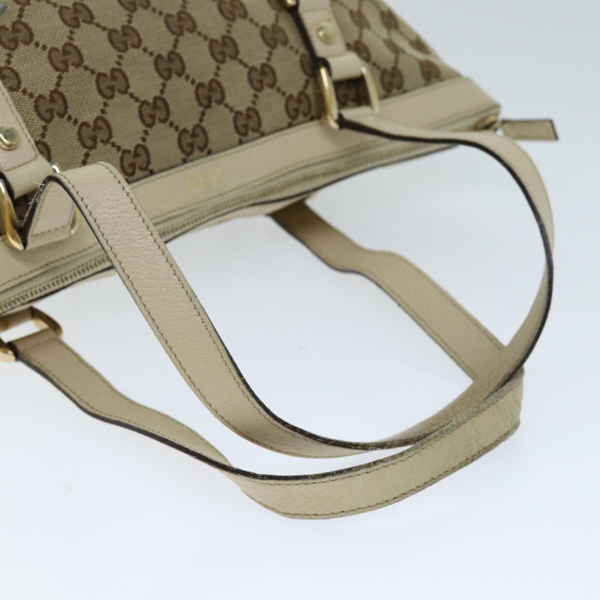 GUCCI GG Canvas Tote Bag Beige 141470 Auth 74651