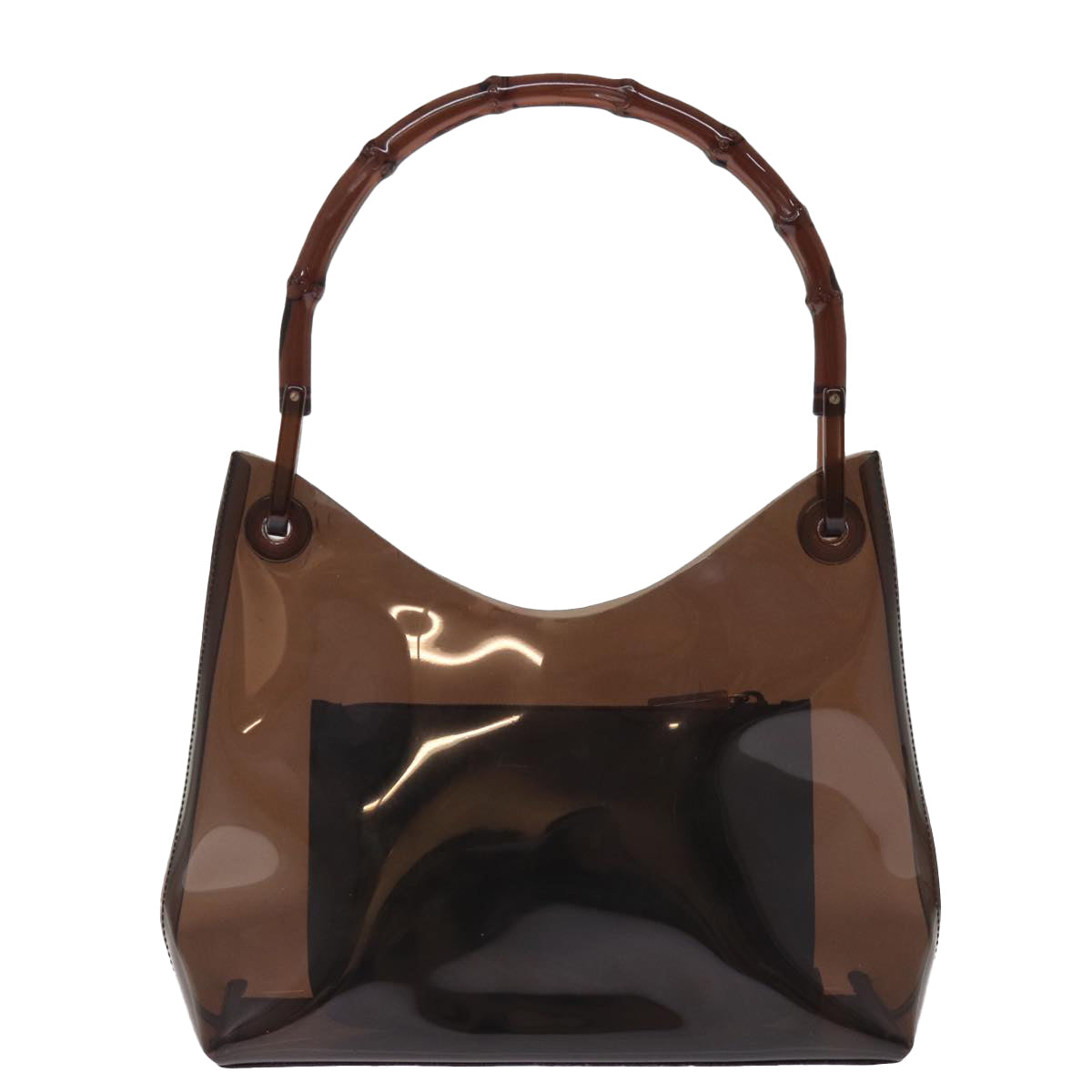 GUCCI Shoulder Bag Vinyl Brown Auth 74653 - 0