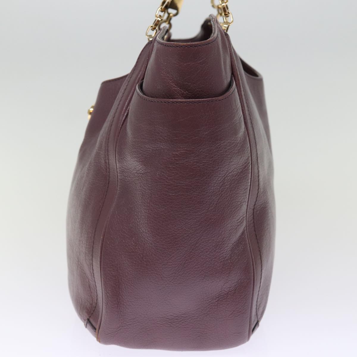 Salvatore Ferragamo Tote Bag Leather Purple Auth 74654