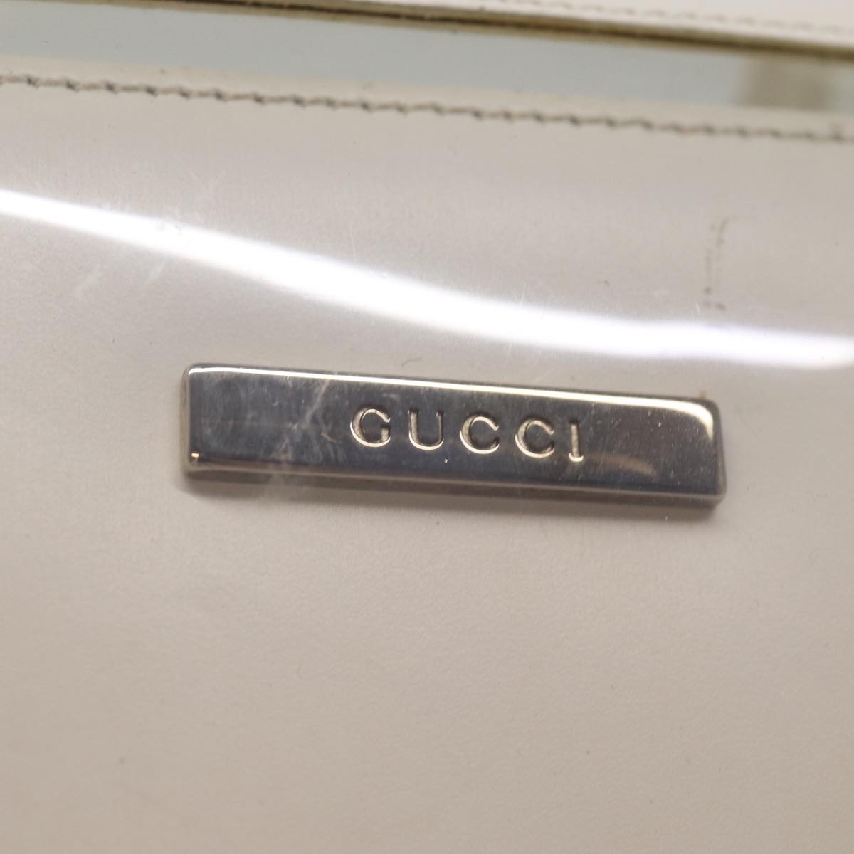 GUCCI Hand Bag Vinyl White 002 2058 0454 5 Auth 74663