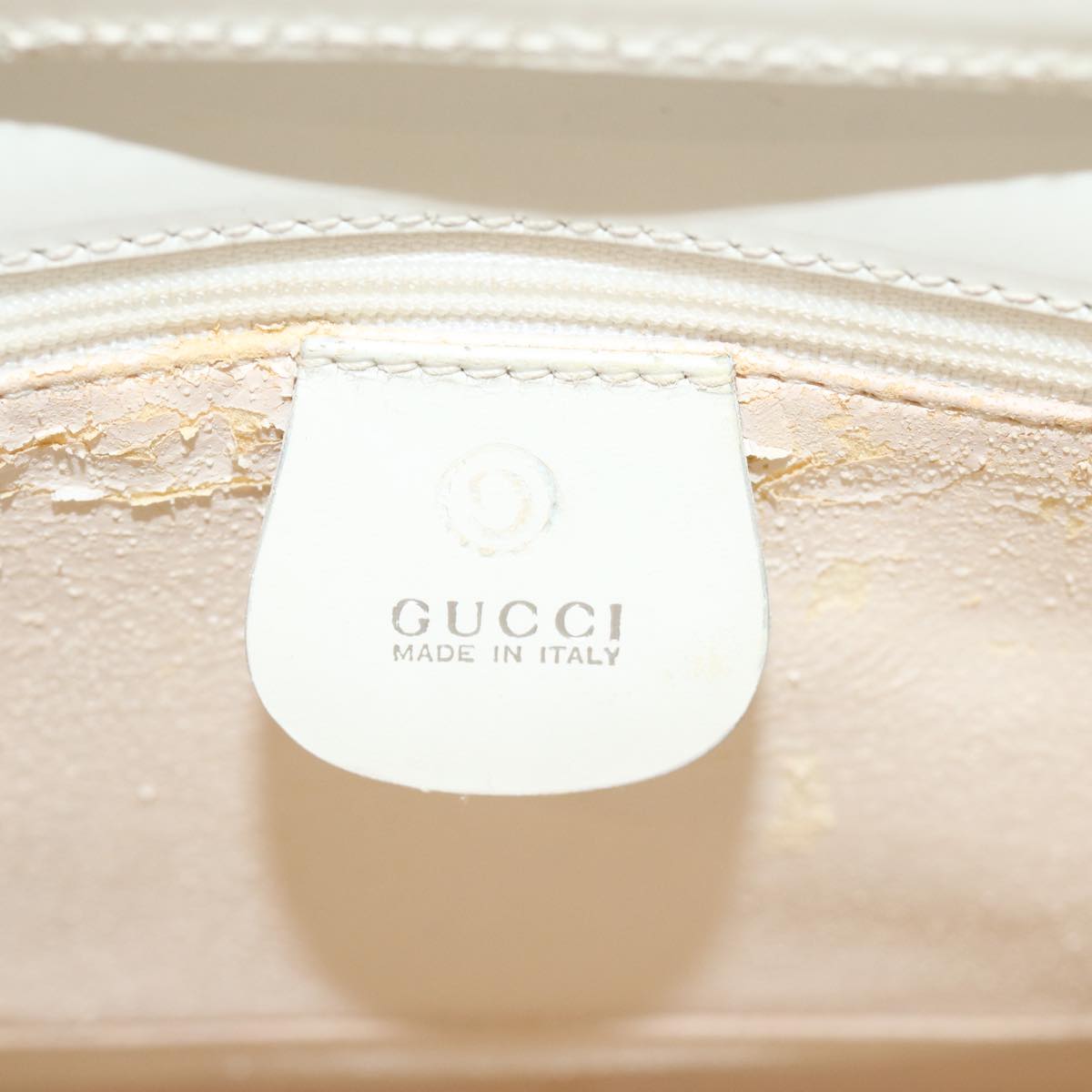 GUCCI Hand Bag Vinyl White 002 2058 0454 5 Auth 74663