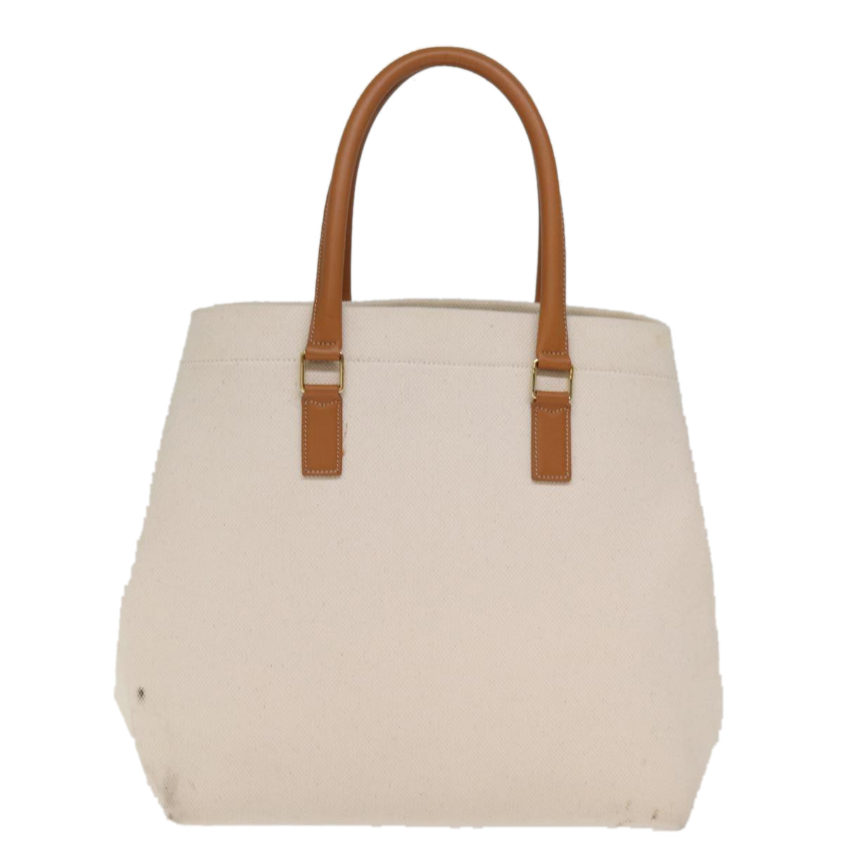 CELINE Horizontal Cabas Tote Bag Canvas Cream Auth 74667