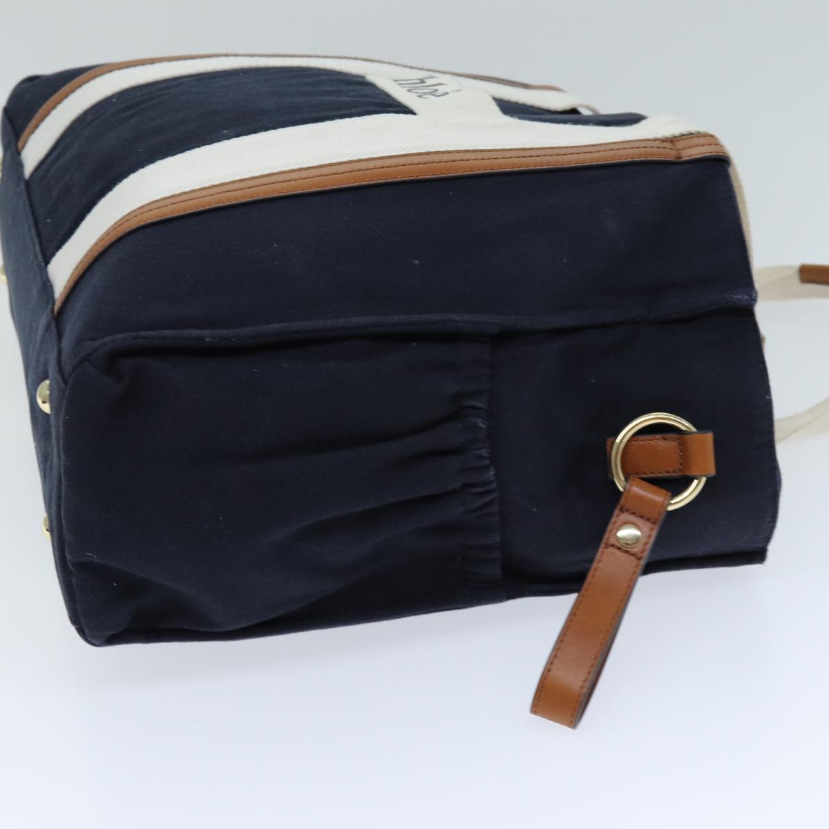 Chloe Tote Bag Canvas 2way Navy Auth 74668