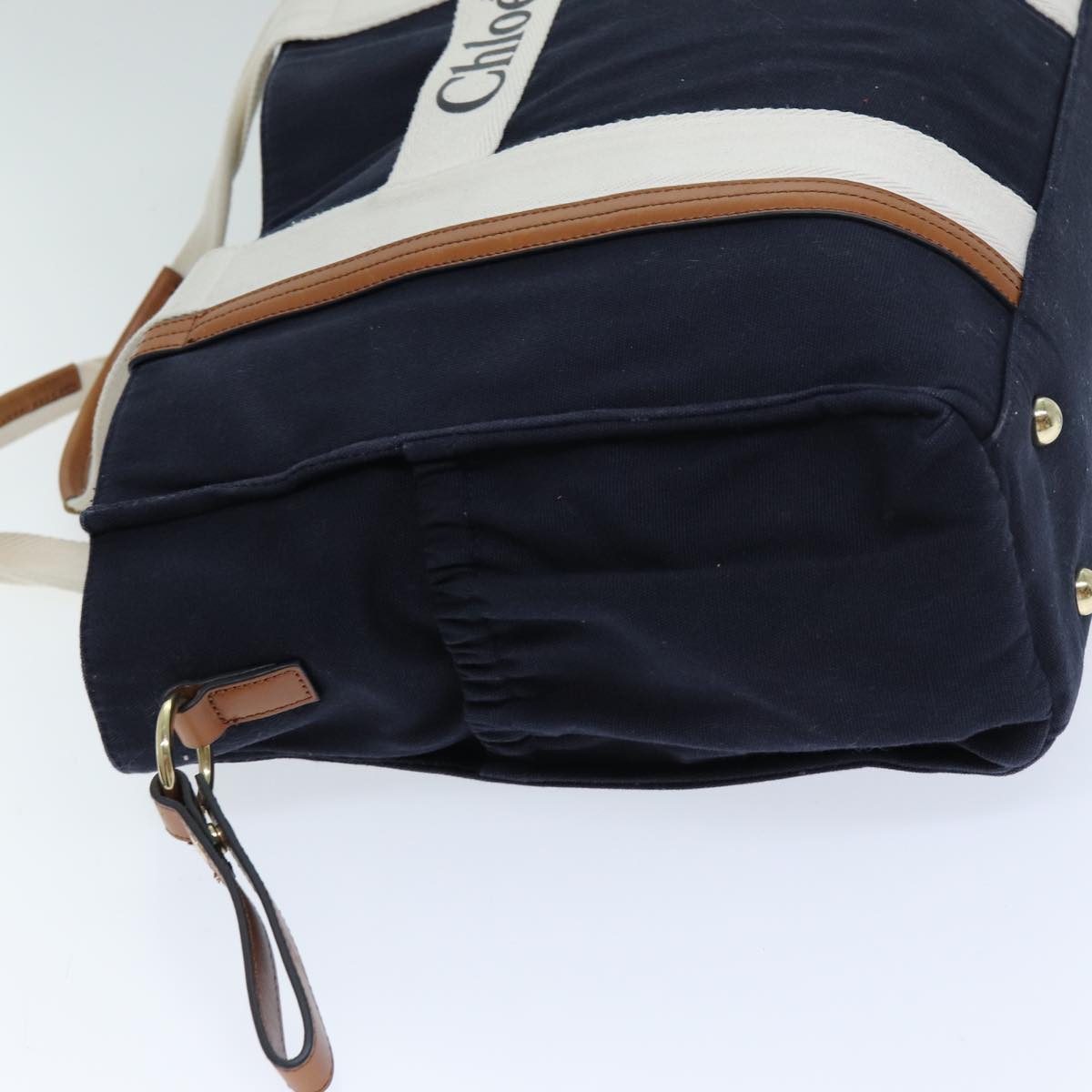 Chloe Tote Bag Canvas 2way Navy Auth 74668