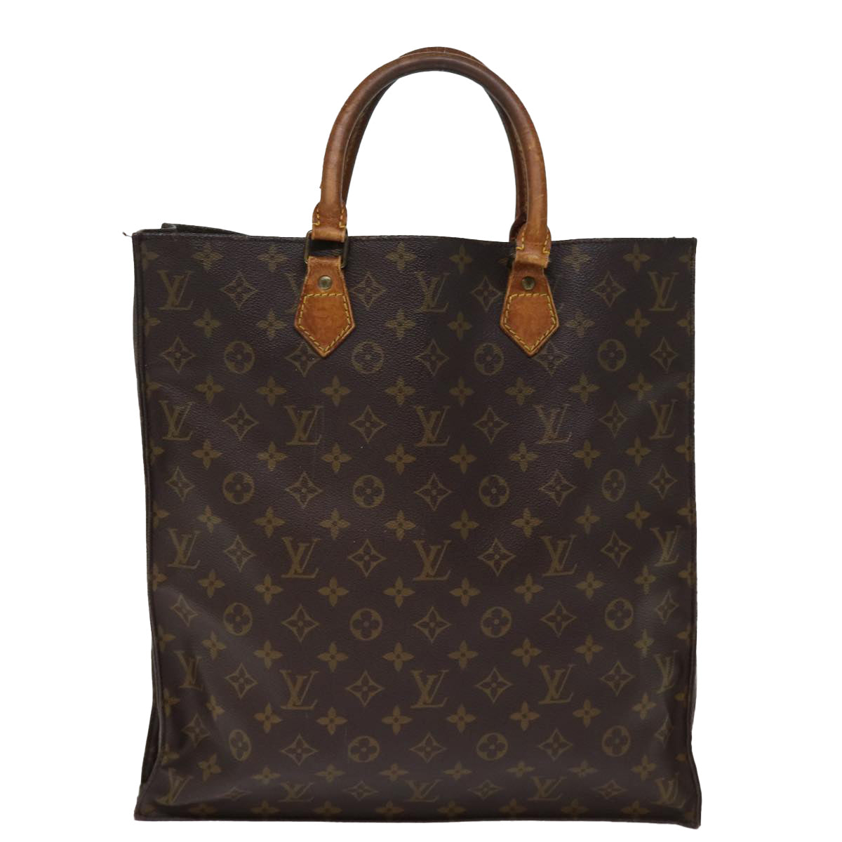 LOUIS VUITTON Monogram Sac Plat Hand Bag M51140 LV Auth 74673