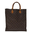 LOUIS VUITTON Monogram Sac Plat Hand Bag M51140 LV Auth 74673-13