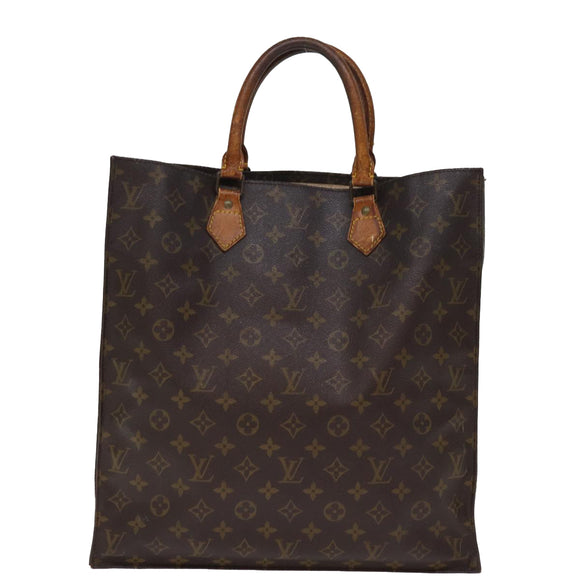 LOUIS VUITTON Monogram Sac Plat Hand Bag M51140 LV Auth 74673