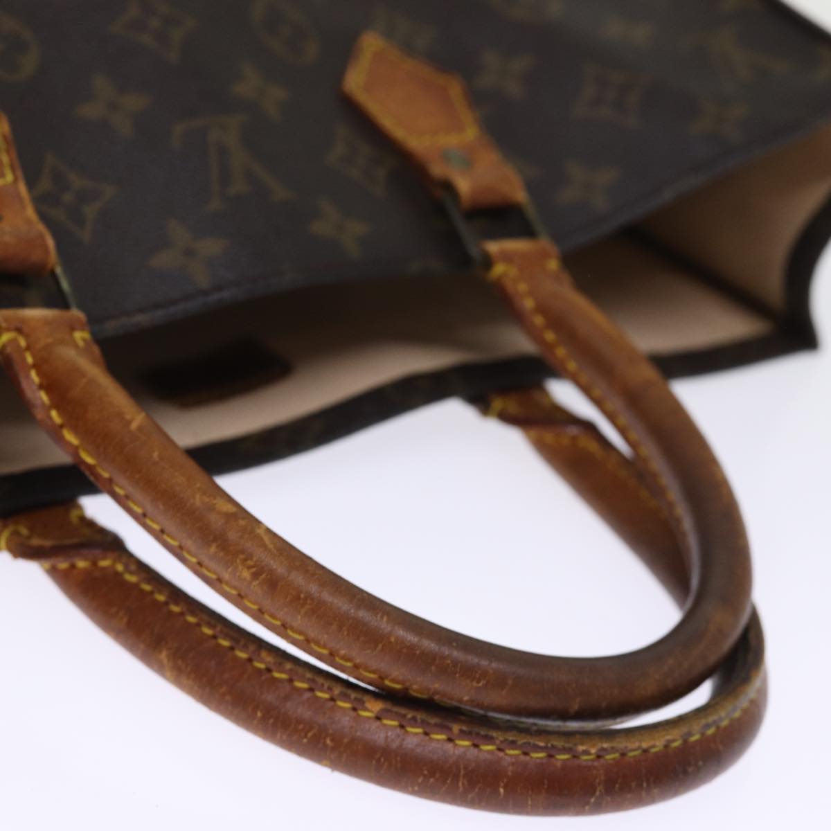 LOUIS VUITTON Monogram Sac Plat Hand Bag M51140 LV Auth 74673