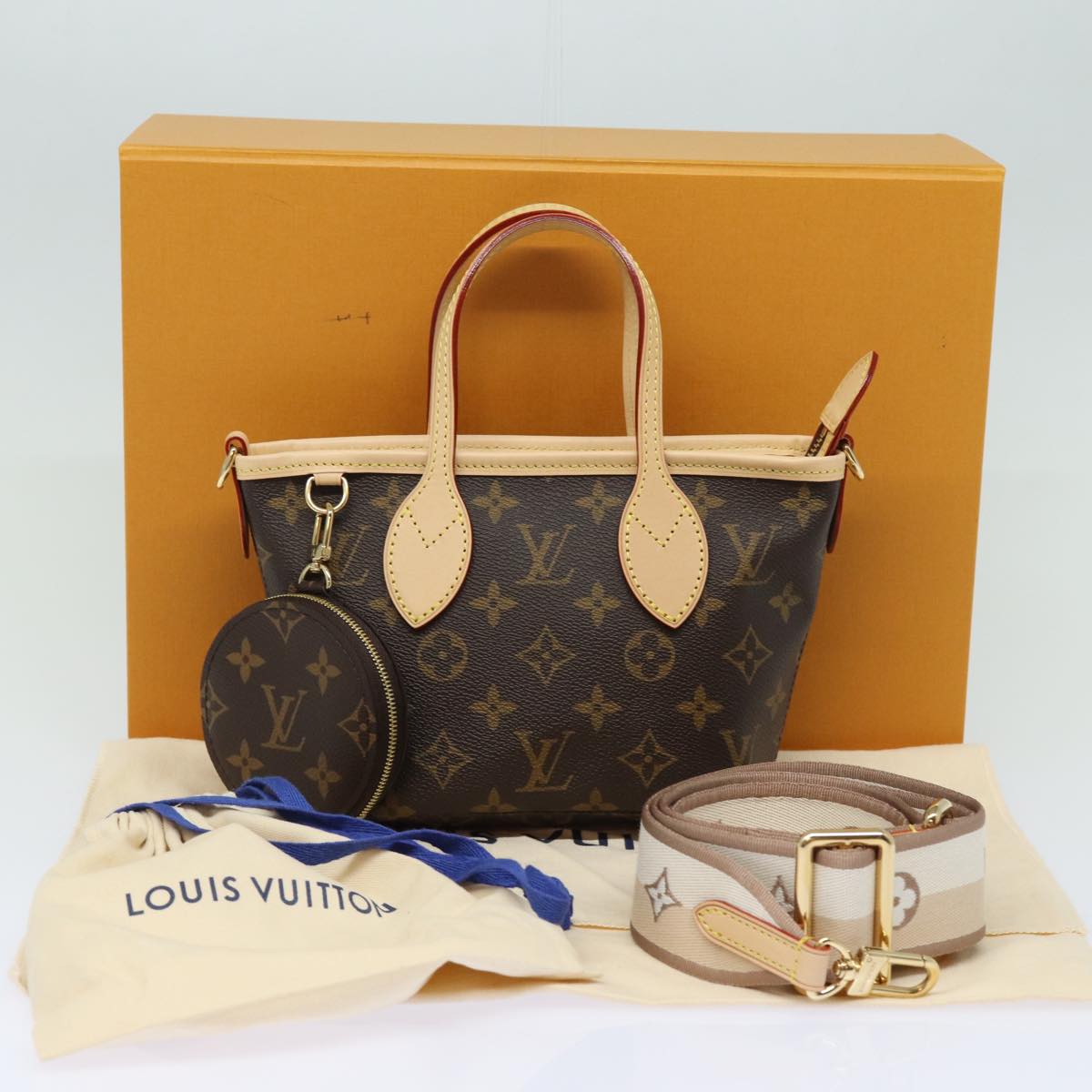 LOUIS VUITTON Monogram Neverfull BB Hand Bag 2way M46705 LV Auth 74681S