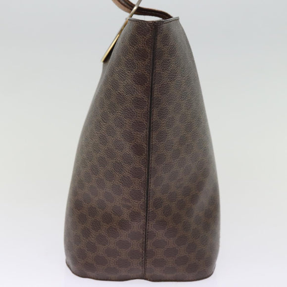 CELINE Macadam Canvas Umhängetasche PVC Braun Auth 74685