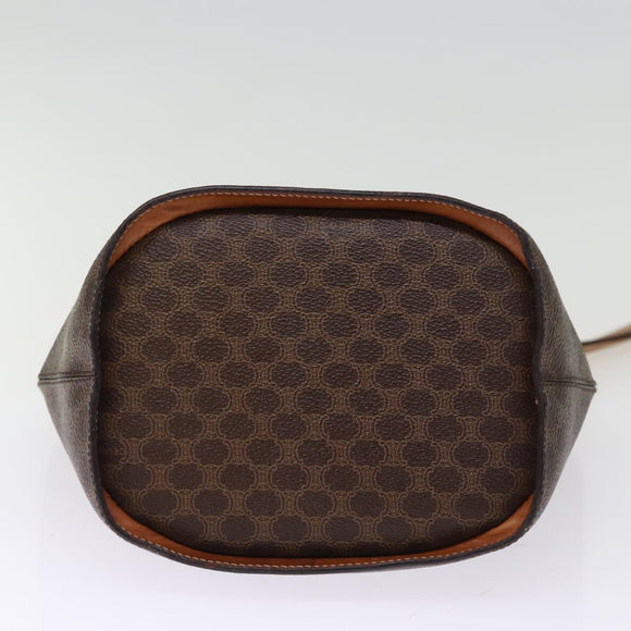 CELINE Macadam Canvas Umhängetasche PVC Braun Auth 74685