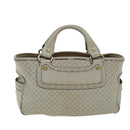 CELINE Hand Bag Leather Beige Auth 74693-13