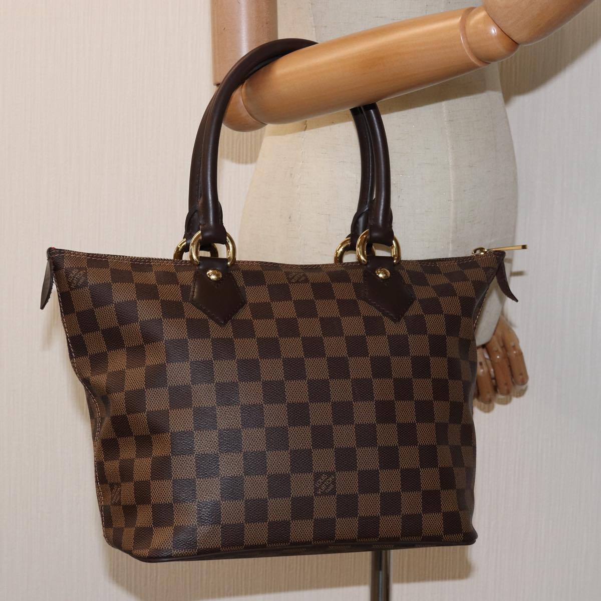 LOUIS VUITTON Damier Ebene Saleya PM Tote Bag N51183 LV Auth 74702SA