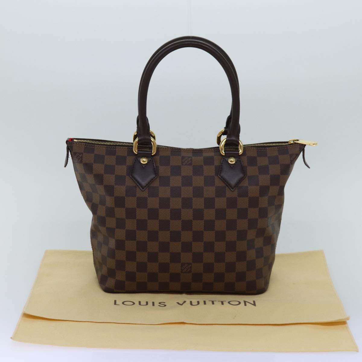 LOUIS VUITTON Damier Ebene Saleya PM Tote Bag N51183 LV Auth 74702SA