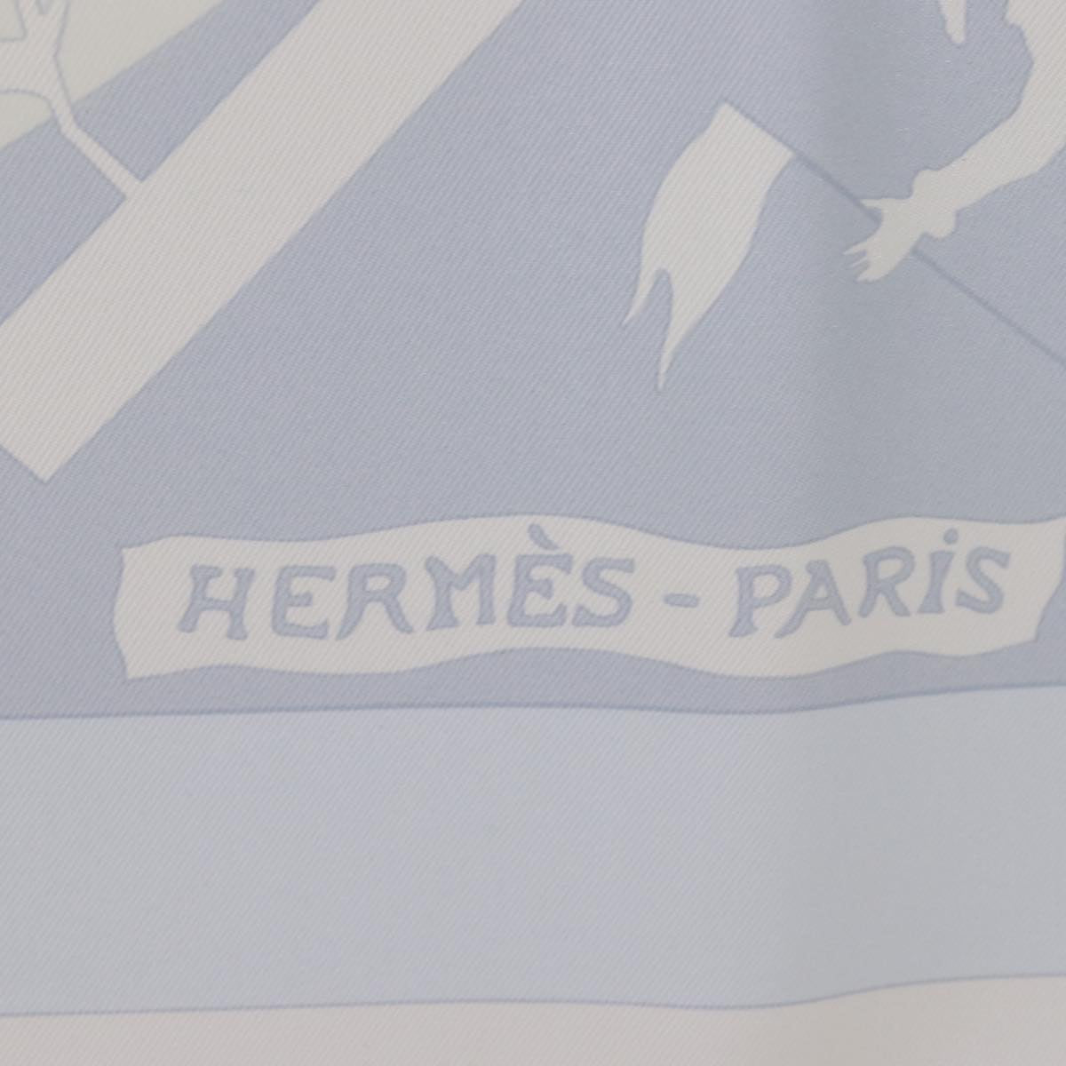 HERMES Carre 90 Scarf Silk White Auth 74707