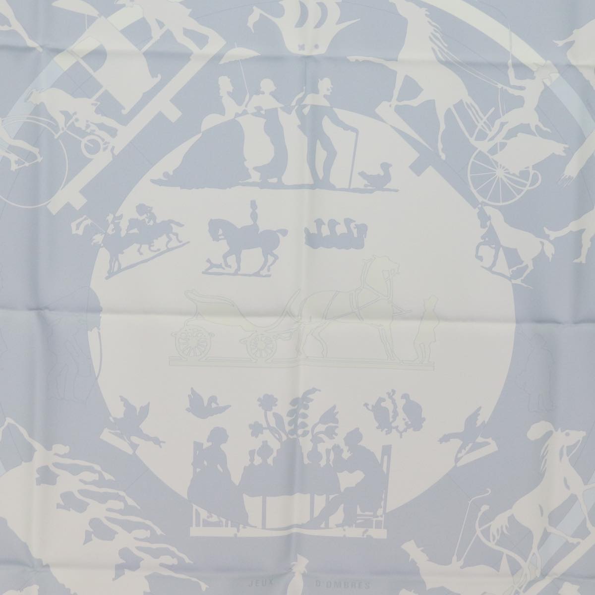 HERMES Carre 90 Scarf Silk White Auth 74707