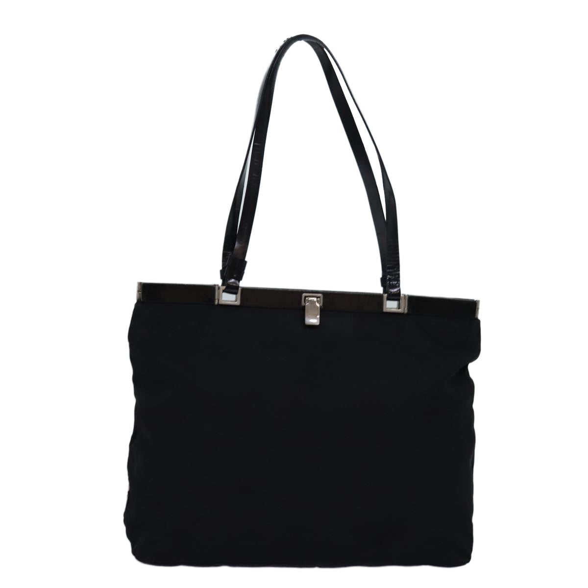 PRADA Hand Bag Nylon Black Auth 74736