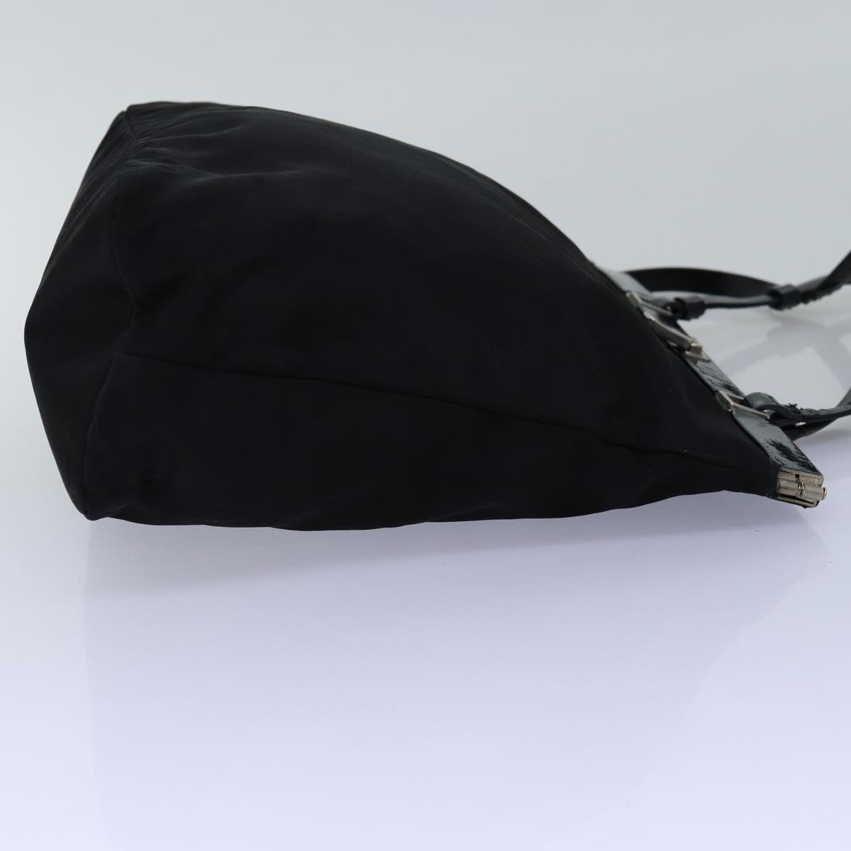 PRADA Hand Bag Nylon Black Auth 74736