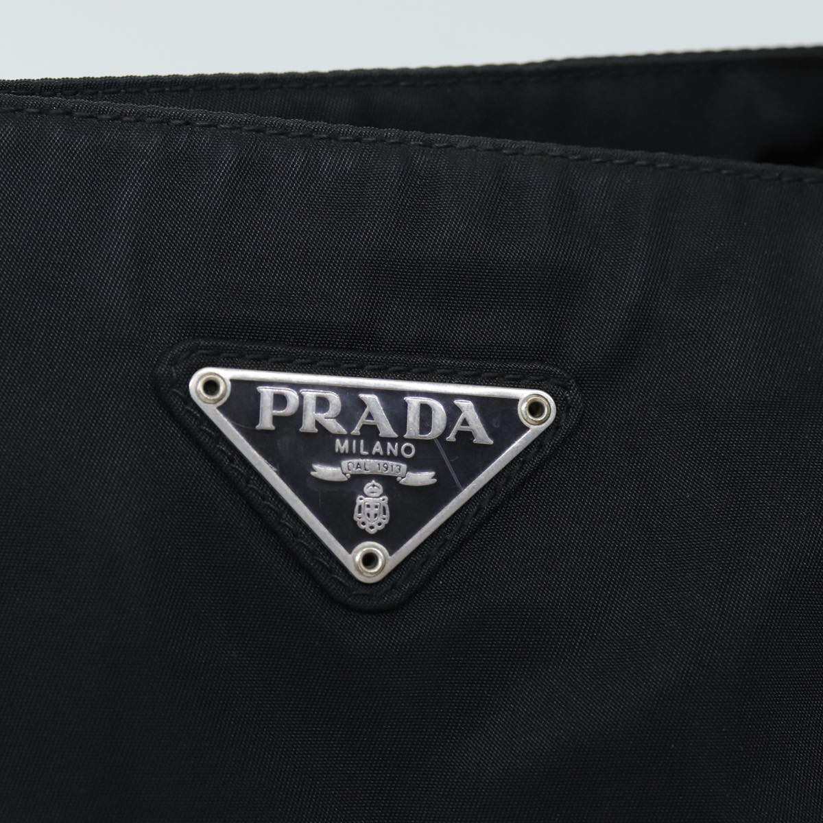 PRADA Hand Bag Nylon Black Auth 74737