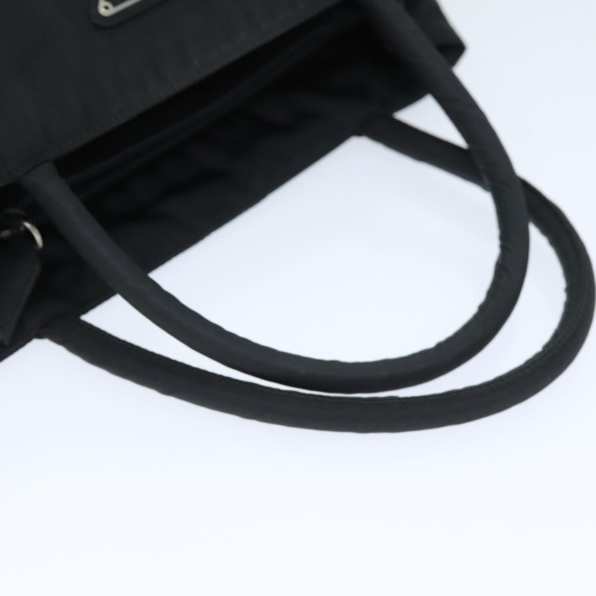 PRADA Hand Bag Nylon Black Auth 74737