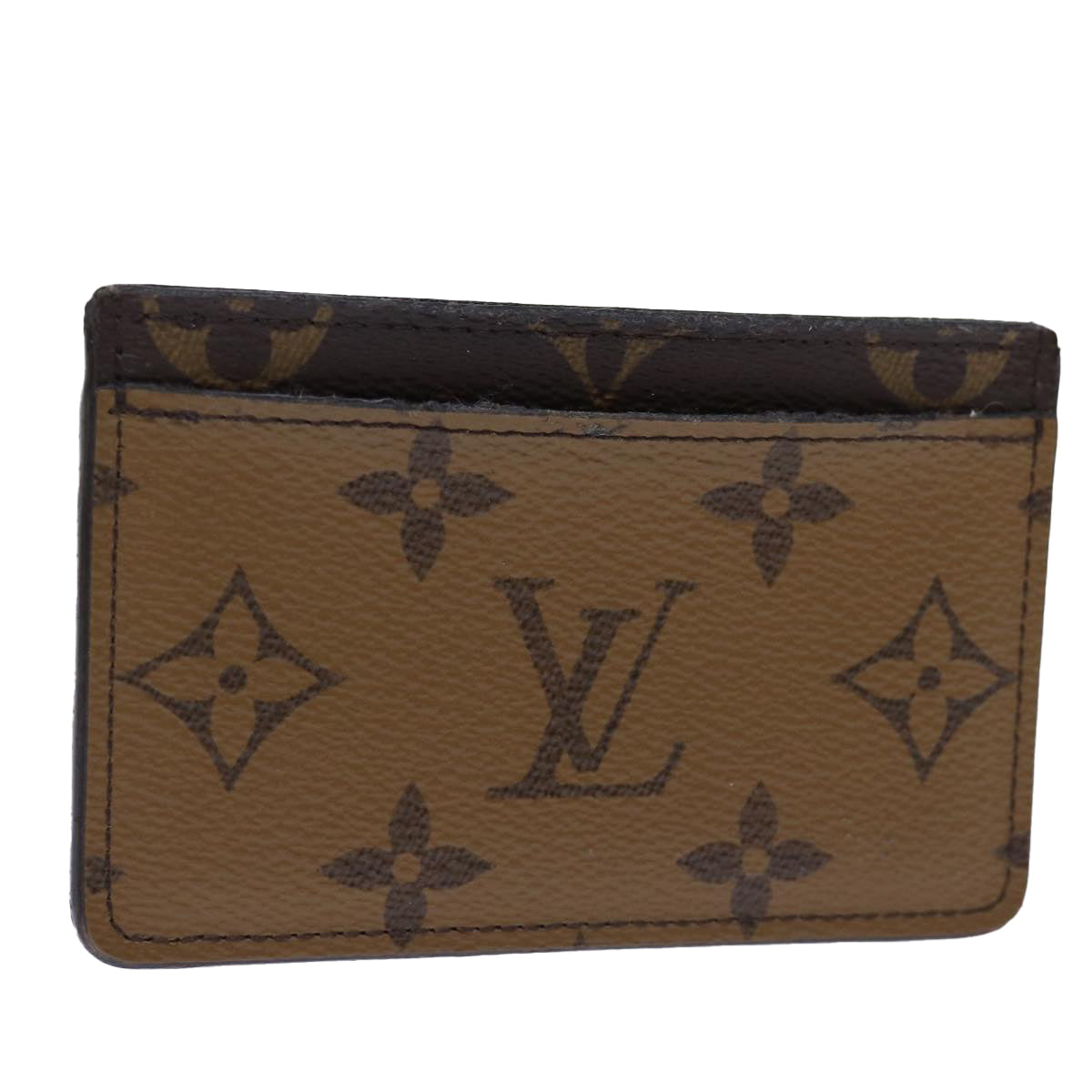 LOUIS VUITTON Monogram Reverse Porte Cartes Simple Card Case M69161 Auth 74754