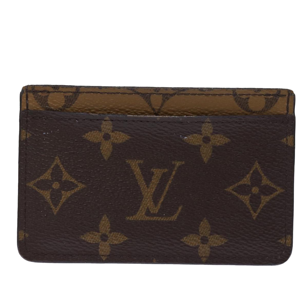 LOUIS VUITTON Monogram Reverse Porte Cartes Simple Card Case M69161 Auth 74754 - 0