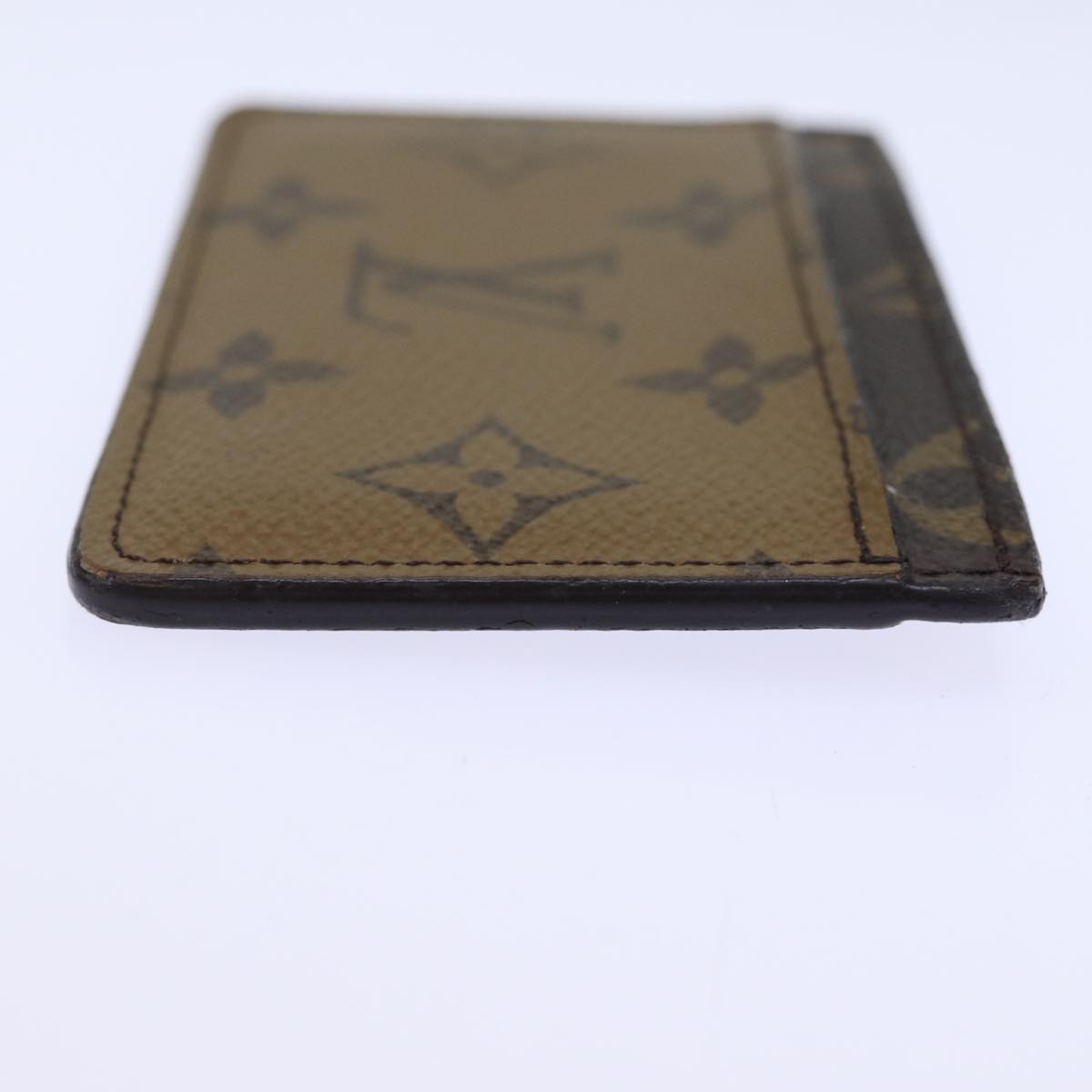 LOUIS VUITTON Monogram Reverse Porte Cartes Simple Card Case M69161 Auth 74754