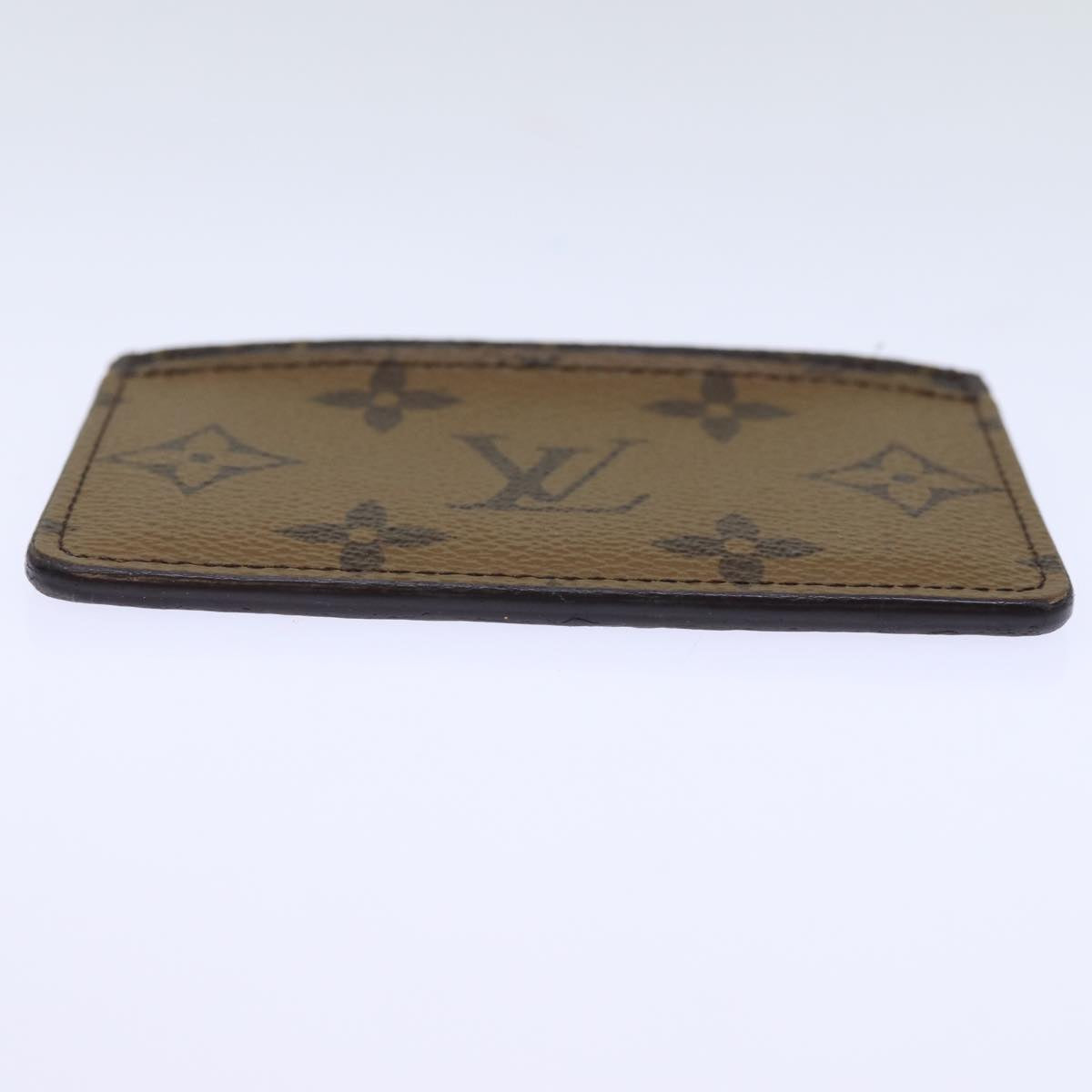 LOUIS VUITTON Monogram Reverse Porte Cartes Simple Card Case M69161 Auth 74754