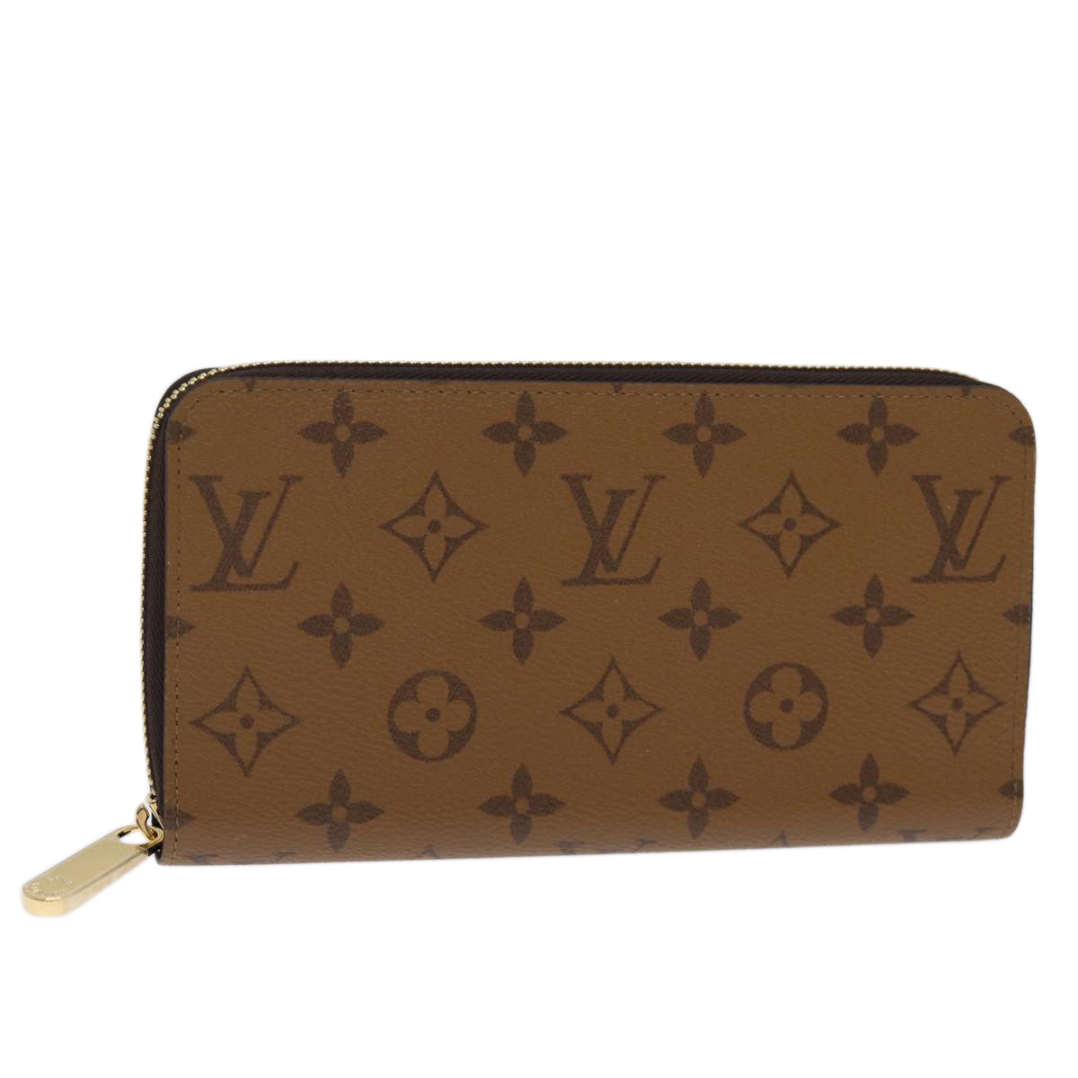 LOUIS VUITTON Monogram Reverse Zippy Wallet Long Wallet M82444 LV Auth 74756S