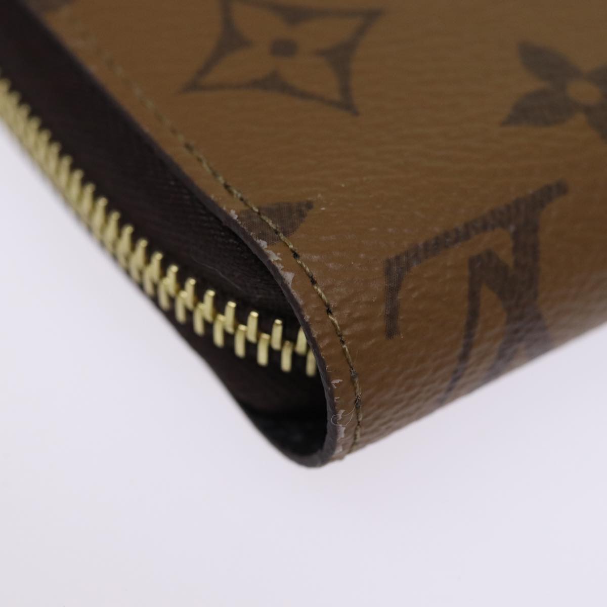 LOUIS VUITTON Monogram Reverse Zippy Wallet Long Wallet M82444 LV Auth 74756S