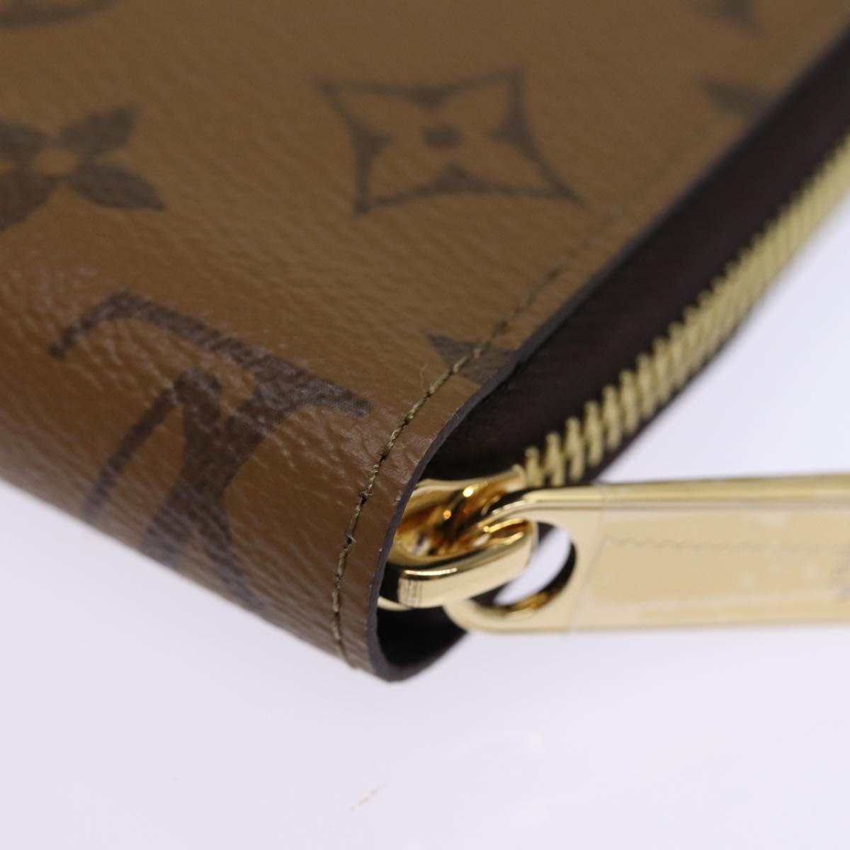 LOUIS VUITTON Monogram Reverse Zippy Wallet Long Wallet M82444 LV Auth 74756S