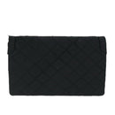 CHANEL Matelasse Chain Shoulder Bag Satin Paris limited Black CC Auth 74757A-3