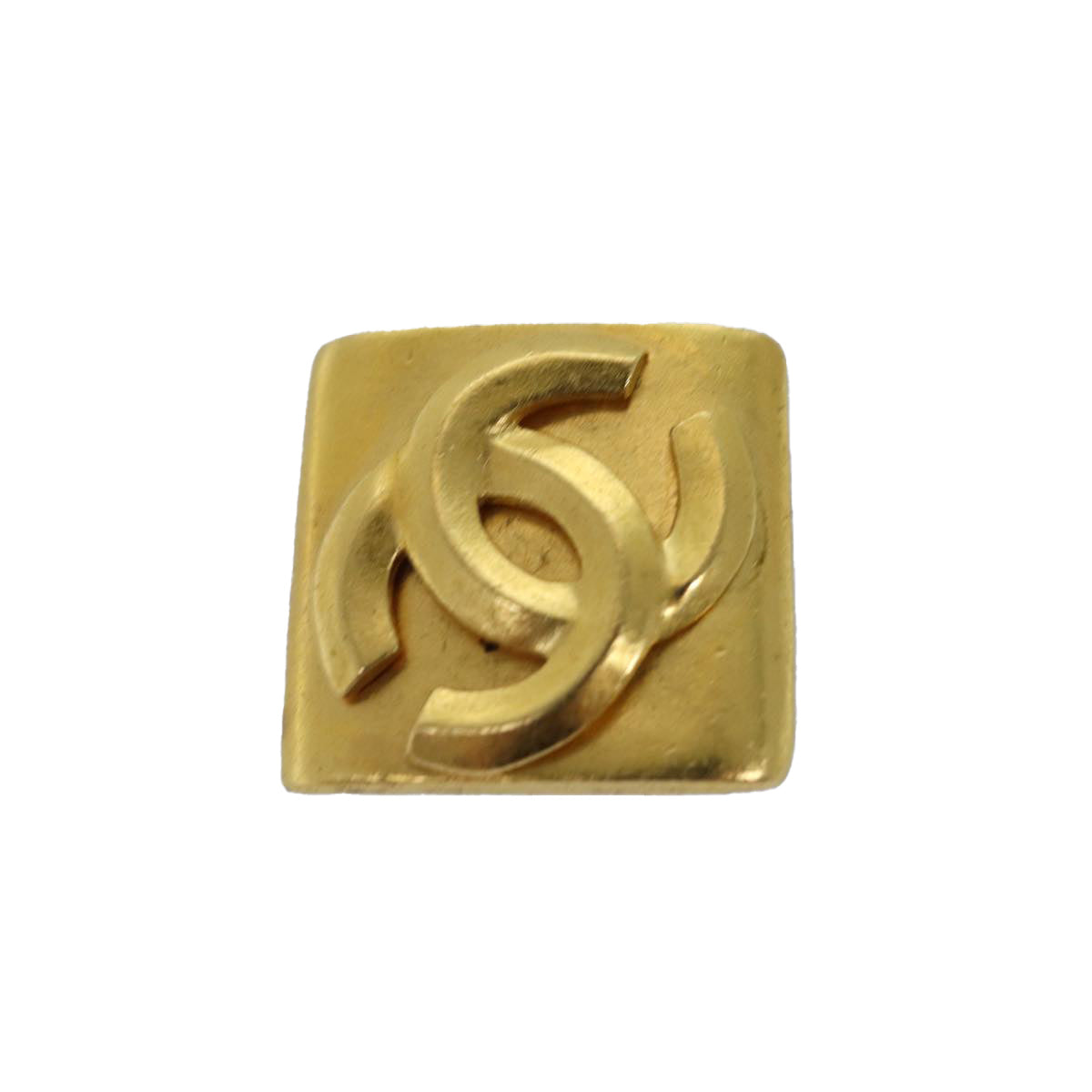 CHANEL Earring Gold Tone CC Auth 74758 - 0