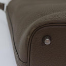 HERMES Pico Tan Lock MM Shoulder Bag Taurillon Clemence Etope Auth 74760A-18