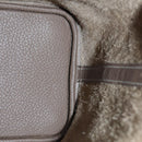 HERMES Pico Tan Lock MM Shoulder Bag Taurillon Clemence Etope Auth 74760A-22