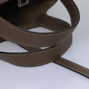 HERMES Pico Tan Lock MM Shoulder Bag Taurillon Clemence Etope Auth 74760A-7