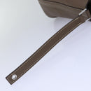 HERMES Pico Tan Lock MM Shoulder Bag Taurillon Clemence Etope Auth 74760A-15