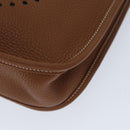HERMES Evelyn 2 PM Shoulder Bag Taurillon Clemence Gold Auth 74761A-14